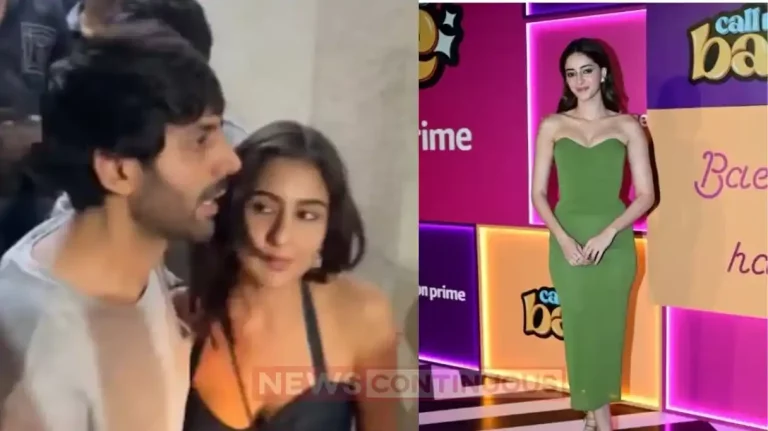 kartik aryan and sara ali khan hug each other at call me bae premier