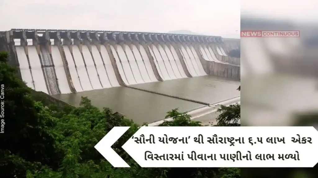 About 6.5 lakh acres of Saurashtra area benefited from potable and drinking water through 'Sauni Yojana'.