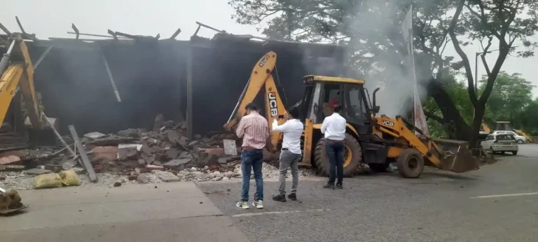 BMC Bulldozer BMC razes illegal construction in Mumbai’s Madh-Marve area