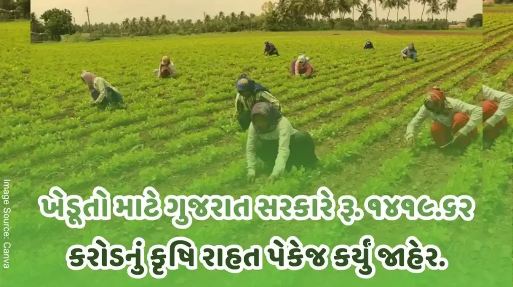 Government Gujarat announced an agricultural relief package for 7 lakh farmers.