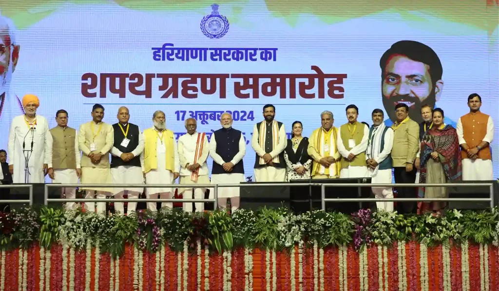 PM Modi congratulated Nayab Singh Saini on taking oath as the Chief Minister of Haryana