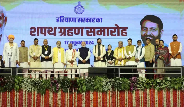 PM Modi congratulated Nayab Singh Saini on taking oath as the Chief Minister of Haryana