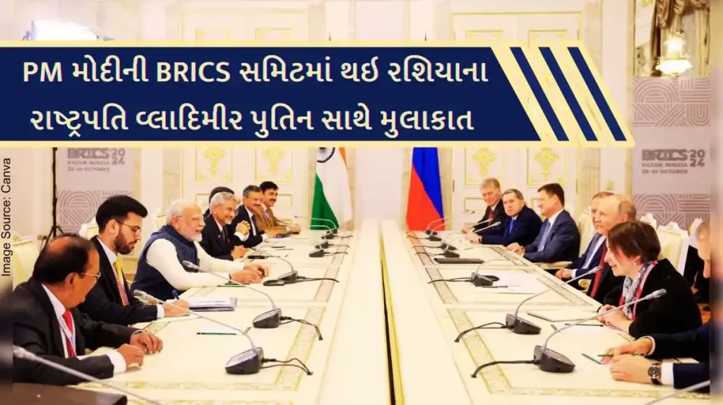 PM Modi meets Russian President Vladimir Putin at the BRICS Summit.
