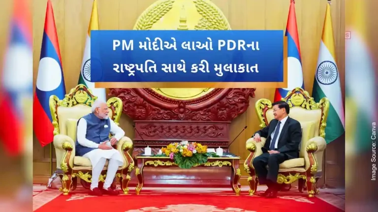 PM Narendra Modi meets the President of Lao PDR Thongloun Sisoulith