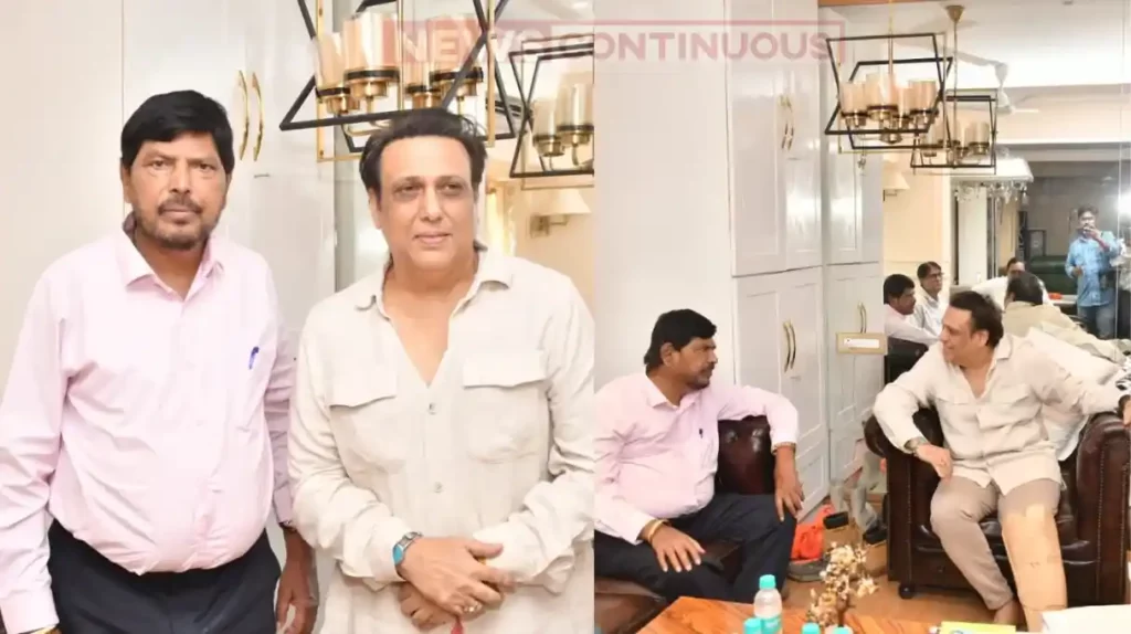 rajya sabha mp ramdas athawale meets govinda at his residence for actor health update
