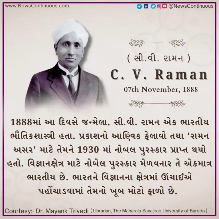 C.V. Raman was an Indian physicist… the only Indian to win the Nobel Prize for Science…
