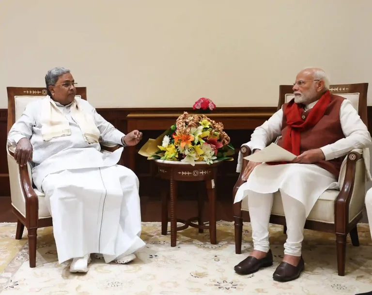 CM Of Karnataka Siddaramaiah met the Prime Minister Narendra Modi