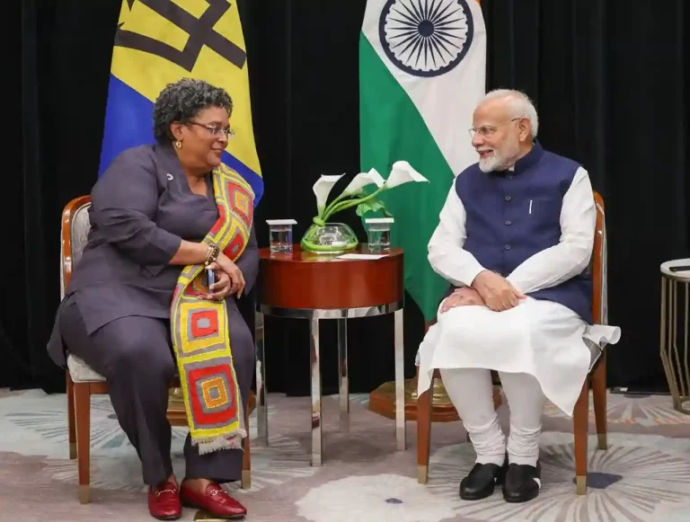 PM Modi meets the Prime Minister of Barbados Mia Mottley PM Modi meets the Prime Minister of Barbados Mia Mottley