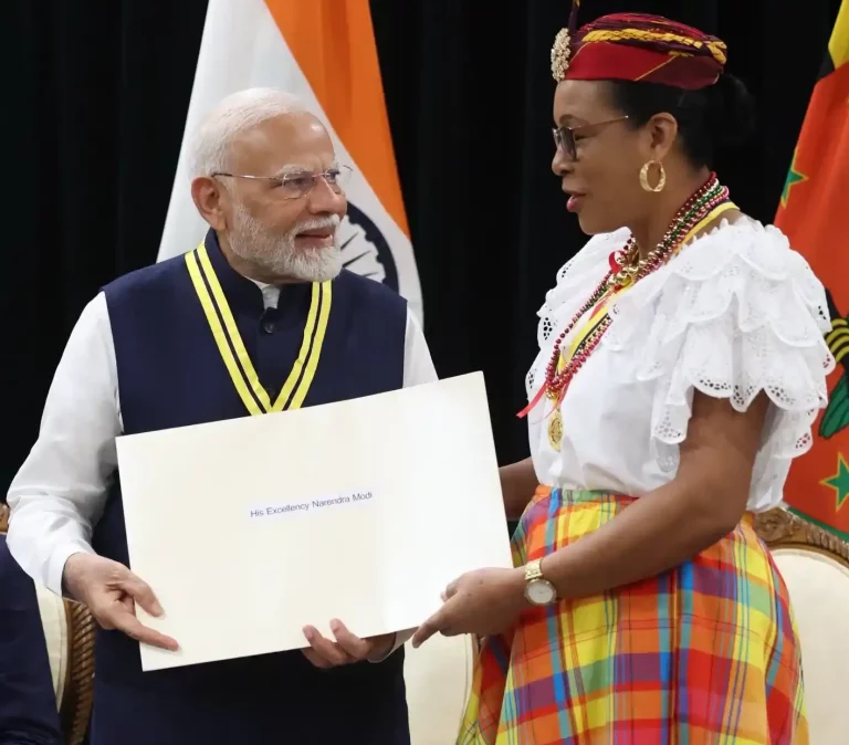 PM Modi was honored with Dominica's highest national award