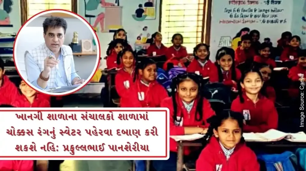 Private school can't force students to wear certain color sweaters in school Gujarat Education Minister Prafullabhai Pansheriya