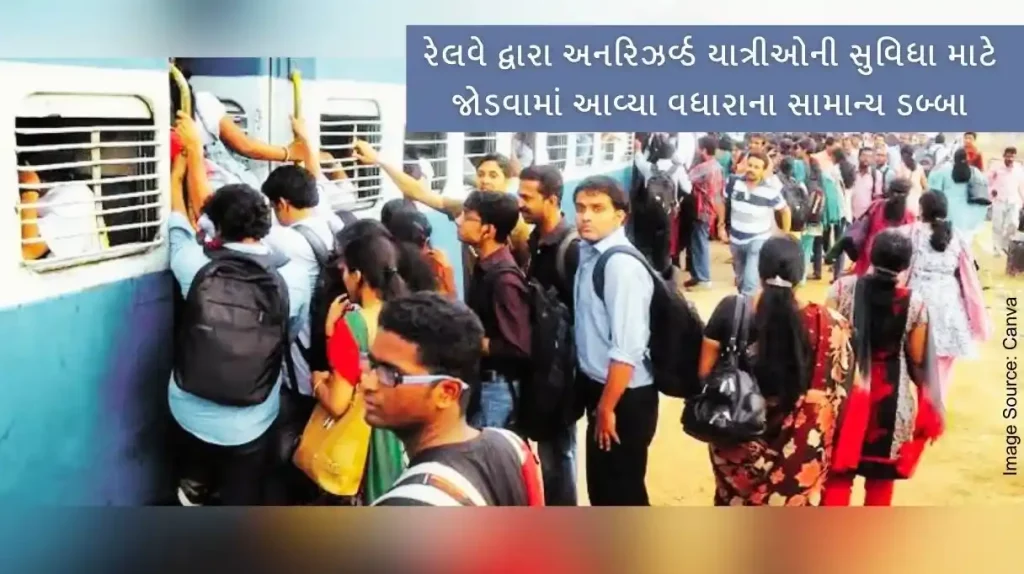 Additional general coaches added by Railways for the convenience of unreserved passengers