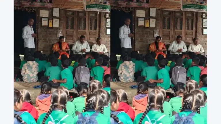 To gain knowledge about natural agriculture, students from Kalkawa School visited the Mahuvana Wadiya Natural Agriculture Model