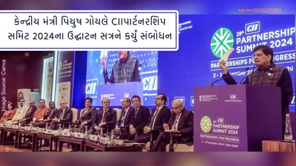 Union Minister Piyush Goyal addresses the inaugural session of CII Partnership Summit 2024