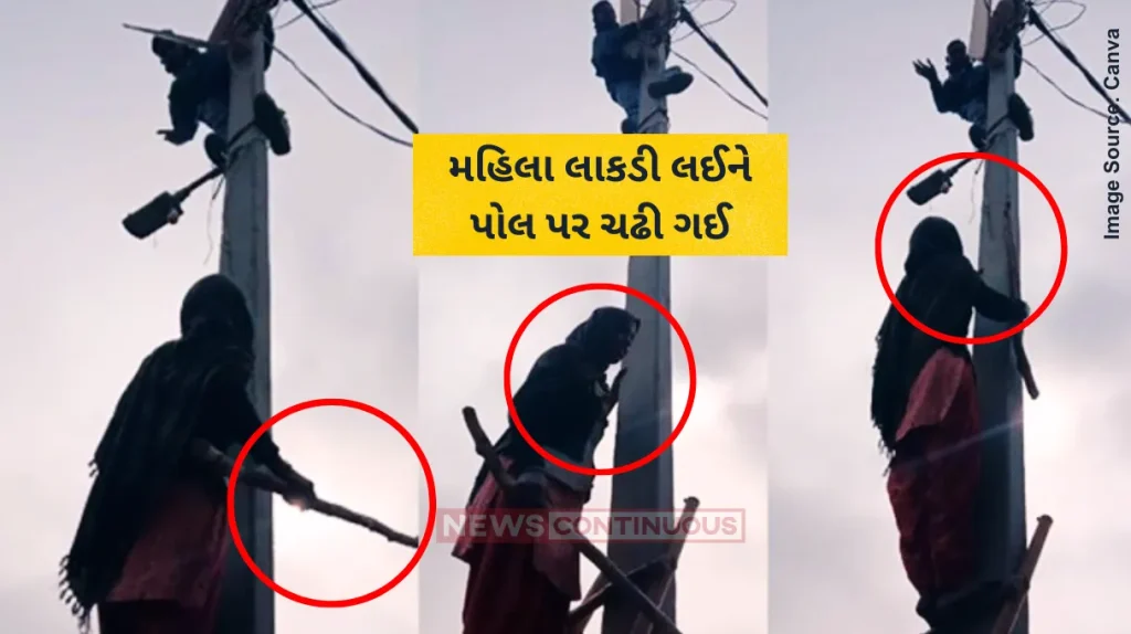 Funny Viral Video Climbs Pole To Prevent Electricity Cut , Watch Viral Video