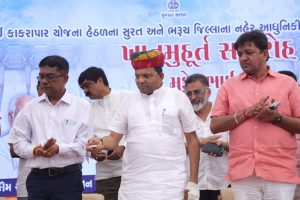Mukeshbhai Patel laid the foundation stone for the canal modernization of the Ukai Kakrapar Irrigation Project