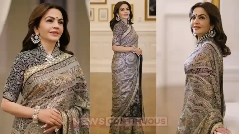 nita ambani stunned in exquisite jamewar saree at donald trump dinner party nita ambani stunned in exquisite jamewar saree at donald trump dinner party