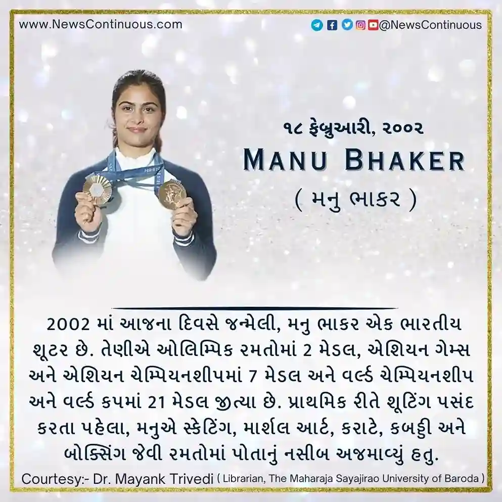 Manu Bhaker Today is the birthday of shooter Manu Bhaker, who won two medals in a single Olympics…