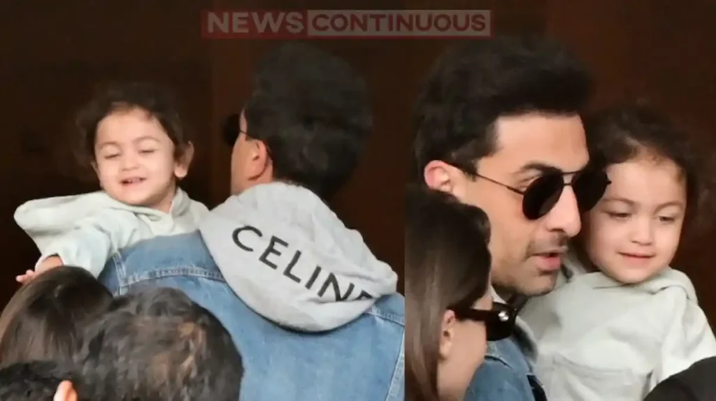 Raha kapoor spotted at airport with alia and ranbir video goes viral