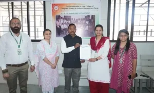 Road Safety An educational program on road safety was organized based on this theme at BCA and BBA colleges in Surat