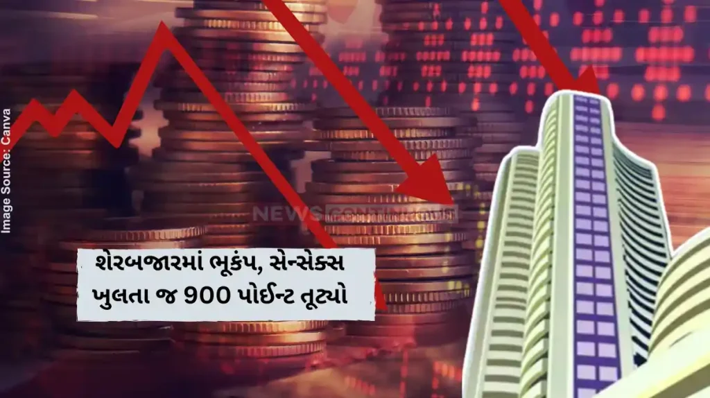 Stock Market Crash Sensex tanks 930 pts, Nifty around 22,250