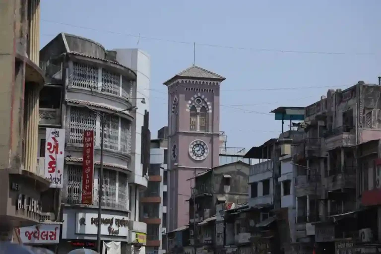 Clock Tower is a historical landmark located in the Lal Gate area near Zappa Bazaar in Surat