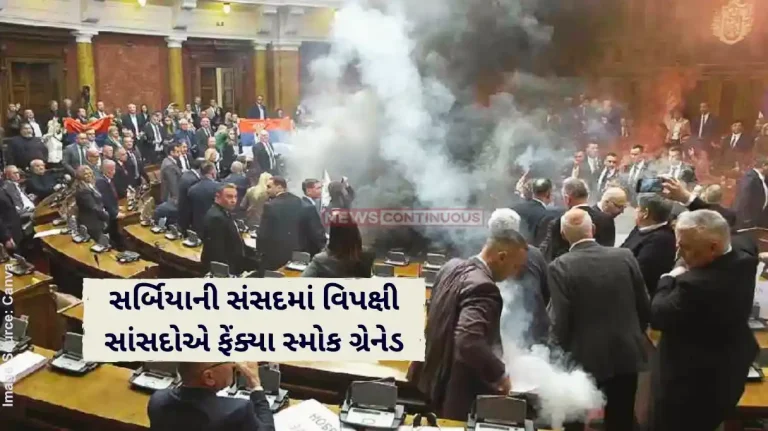 Serbia Parliament Serbian Parliament witnesses chaotic scenes as smoke bombs