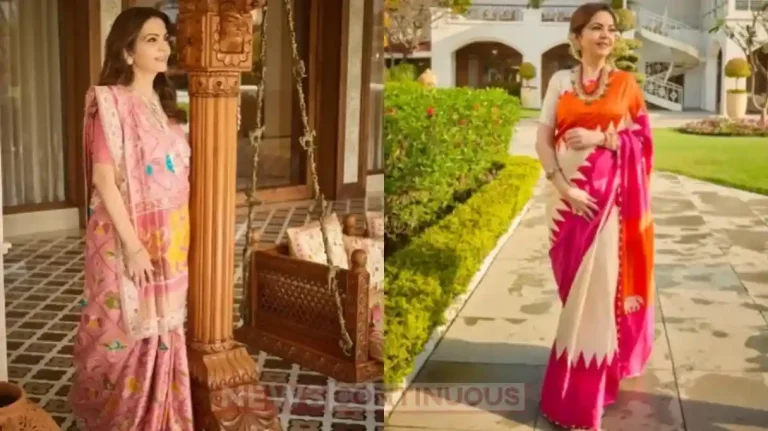 nita ambani looks beautiful in patola saree