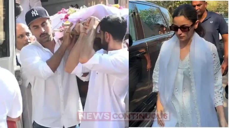 ranbir kapoor was spotted at the funeral of ayan mukerji father pays his final respects
