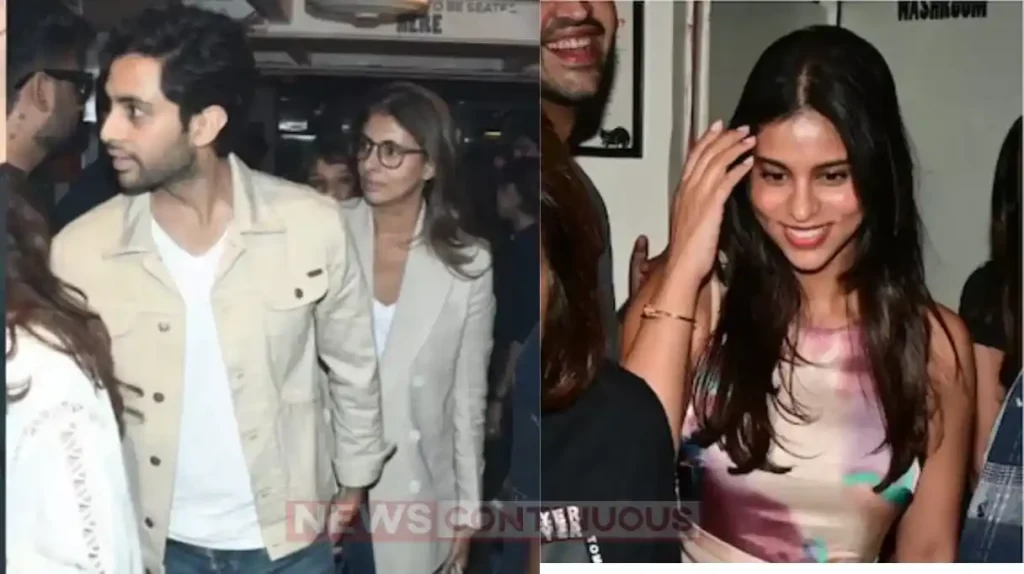 suhana khan and agastya nanda spots at dinner date with shweta bachchan