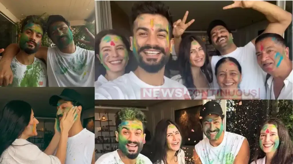 vicky kaushal and katrina kaif celebrate holi with family