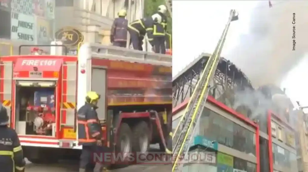 Bandra Fire Massive Blaze Engulfs Mall Showroom 7 Fire Engines on Site