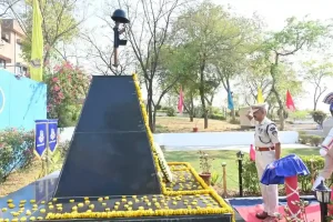 CRPF Shaurya Divas Tributes paid at the Martyrs' Memorial located at the 100th Battalion RAF Camp in Vastral, Ahmedabad on the occasion of Shaurya Divas.