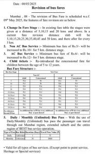 Mumbai BEST Bus Fare Best Bus Fare Hike Mumbeai Rides From Today Costly New Ticket Rate Chart