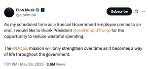  Trump-Musk friendship   Elon Musk steps down from Trump team after criticising 'big or beautiful' spending bill