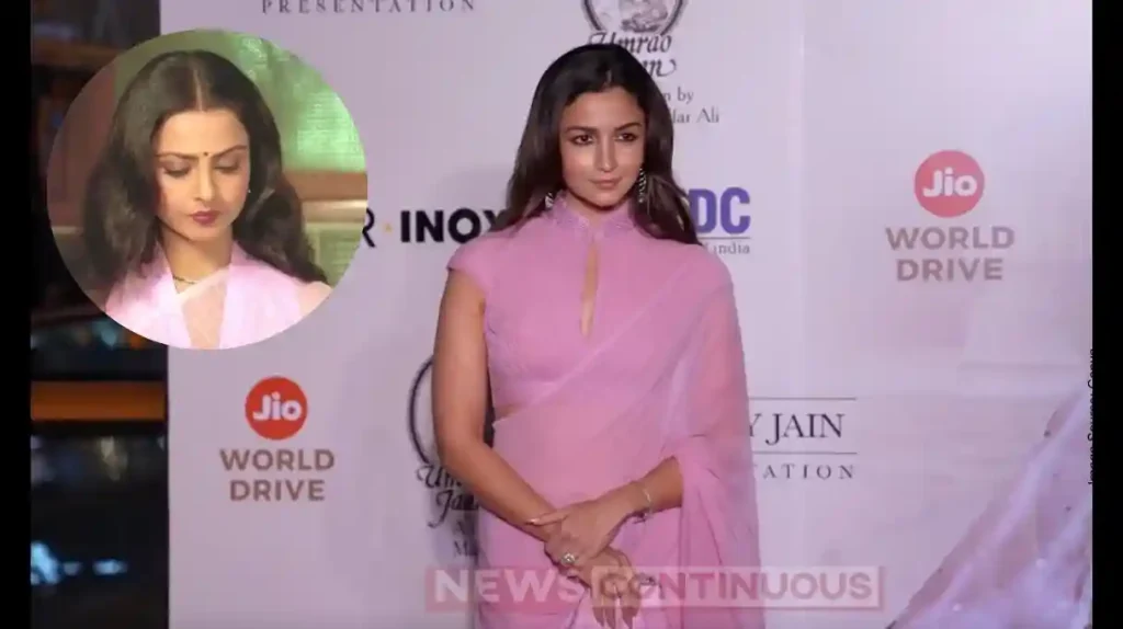 Alia Bhatt Channels Rekha’ 1981 Silsila Look at Umrao Jaan Premiere