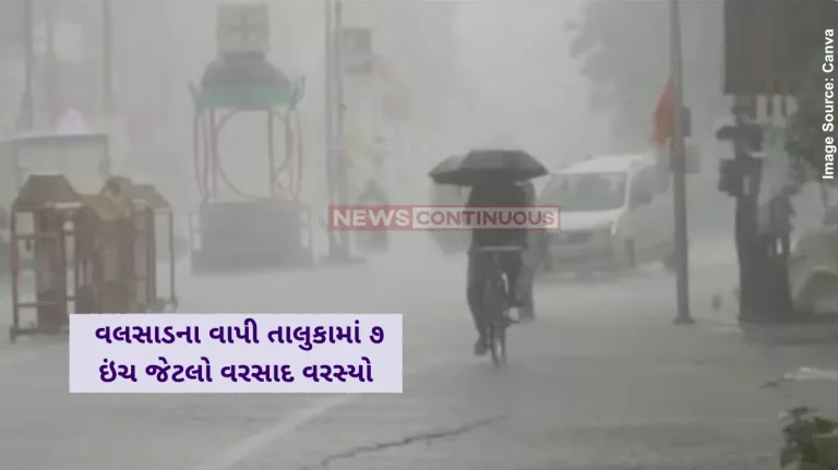 Gujarat Rain In the last 24 hours, about 7 inches of rain fell in Vapi taluka of Valsad and more than 5 inches in Pardi taluka Gujarat Rain In the last 24 hours, about 7 inches of rain fell in Vapi taluka of Valsad and more than 5 inches in Pardi taluka