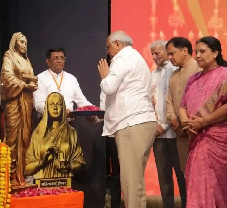 Punyashlok Devi Ahilyabai Gujarat Chief Minister Bhupendra Patel witnesses a light and sound multimedia show titled 'Punyashlok Devi Ahilyabai'