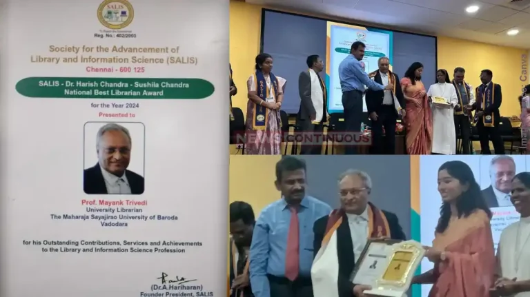 Dr. Mayank Trivedi Dr. Mayank Trivedi, working as a librarian at Hansa Mehta Library, Vadodara, was awarded by SALIS