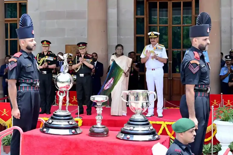 Durand Cup 2025 President of India unveils the Trophies of Durand Cup Tournament