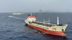 Indian Navy leads high-risk firefighting, rescue operation on Palau-flagged tanker in Arabian Sea