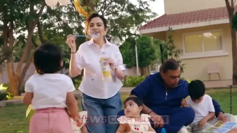 Mukesh Ambani Turns Playful with Grandkids Prithvi and Veda, Family Video Wins Hearts