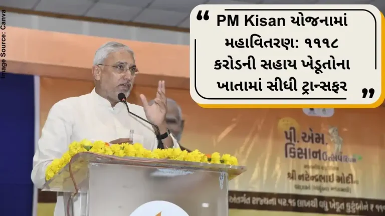 PM Kisan યોજનામાં મહાવિતરણ ૧૧૧૮ કરોડની સહાય ખેડૂતોના ખાતામાં સીધી ટ્રાન્સફર