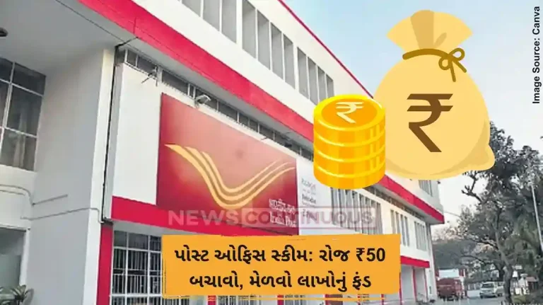 પોસ્ટ ઓફિસ સ્કીમ રોજ ₹50 બચાવો, મેળવો લાખોનું ફંડ