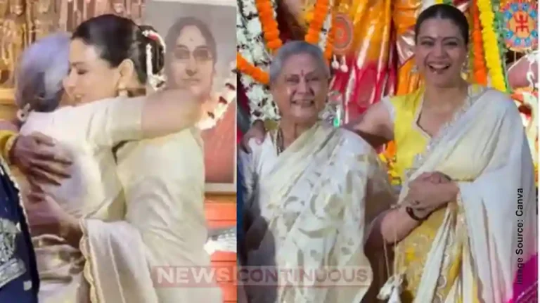 Jaya Bachchan Hugged Kajol After Seeing Her at Durga Pandal,
