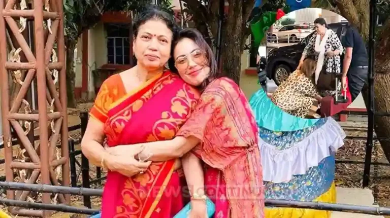 Munmun Dutta Touches Her Mother's Feet at Airport