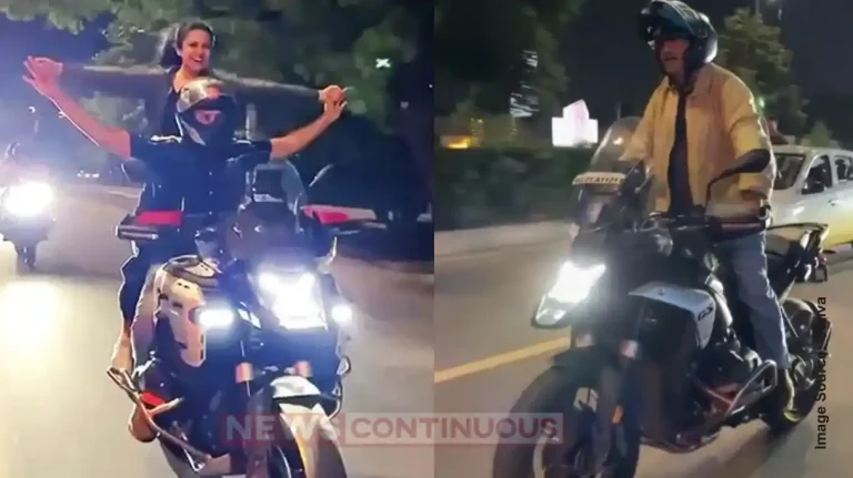 Actor Tiku Talsania and Mansi Parekh Booked for Dangerous Bike Stunts During Film Promotion Actor Tiku Talsania and Mansi Parekh Booked for Dangerous Bike Stunts During Film Promotion