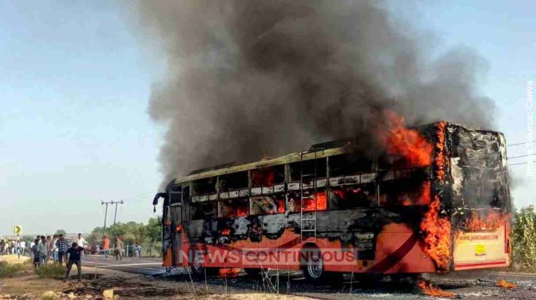 Jaisalmer Bus ભયાનક! જેસલમેર બસ અકસ્માતમાં આટલા થી વધુ લોકો જીવતા ભડથું, ધુમાડાથી દરવાજો