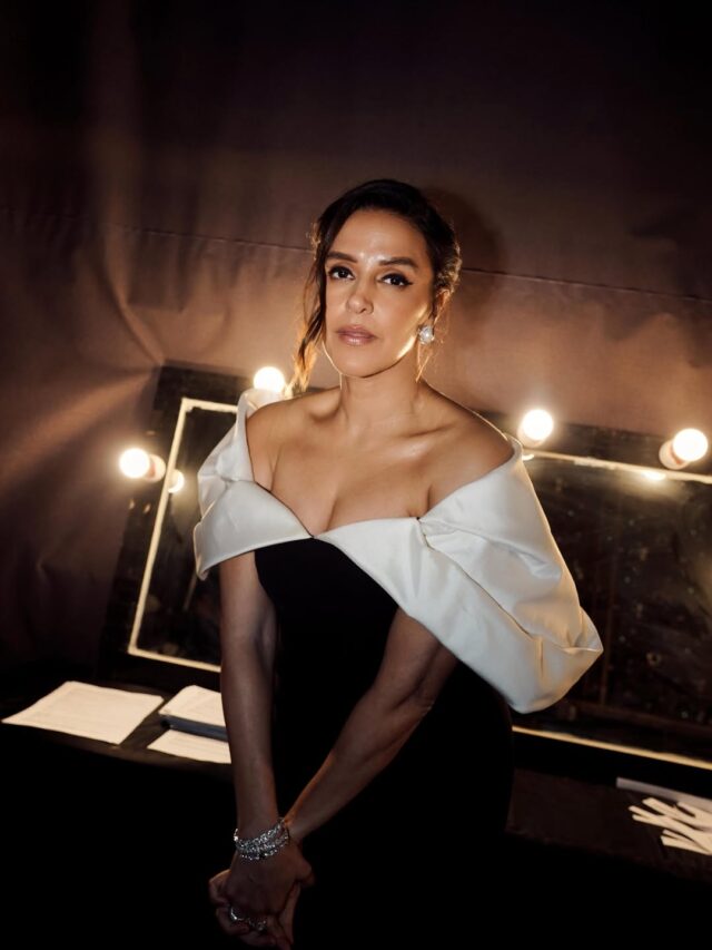 નેહા ધૂપિયાનો ‘બ્લેક એન્ડ વ્હાઇટ’ જાદુ: ઓફ-શોલ્ડર ડ્રેસમાં મચાવી ધૂમ