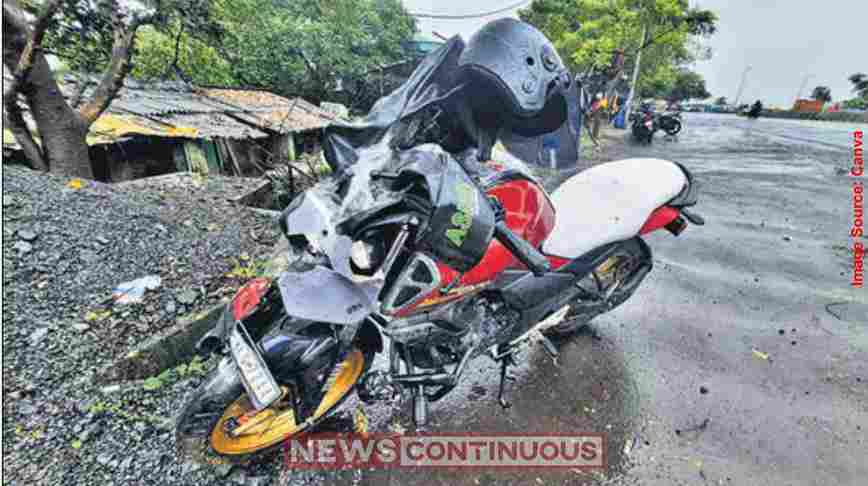 Ghodbunder Road Accident ઘોડબંદર રોડ પર સ્પીડનો ક્રેઝ જીવલેણ બન્યો ટ્રક પાછળ બાઇક