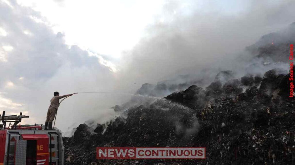 Gorai Dumping Ground Fire ગોરાઈ ડમ્પિંગ ગ્રાઉન્ડમાં ભીષણ આગ ધુમાડાના
